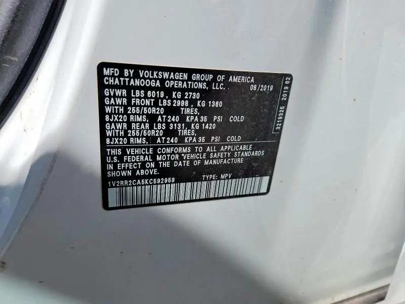 2019 VOLKSWAGEN ATLAS SEL  