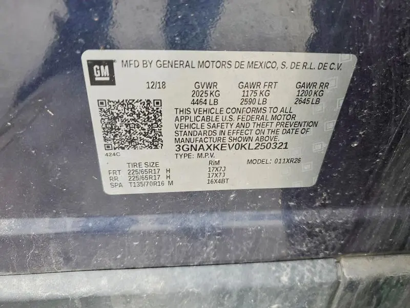 2019 CHEVROLET EQUINOX LT  