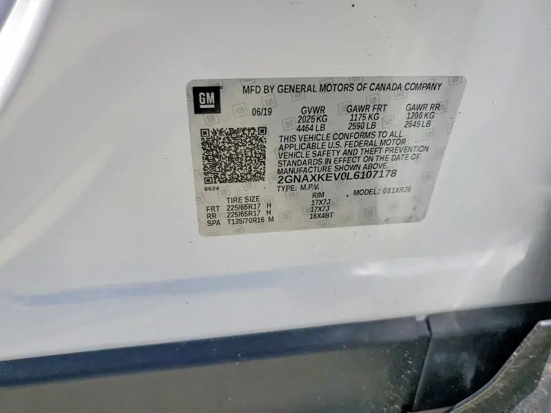 2020 CHEVROLET EQUINOX LT  