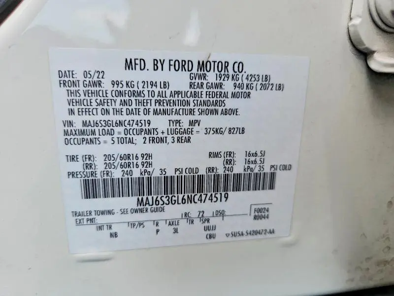 2022 FORD ECOSPORT SE  