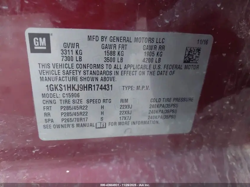 2017 GMC YUKON XL DENALI