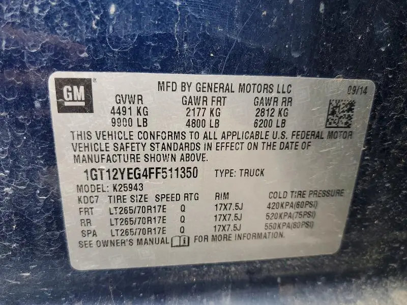 2015 GMC SIERRA K2500 SLE  