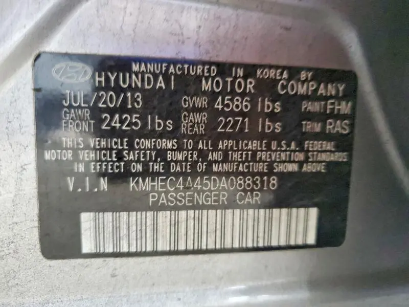 2013 HYUNDAI SONATA HYBRID  