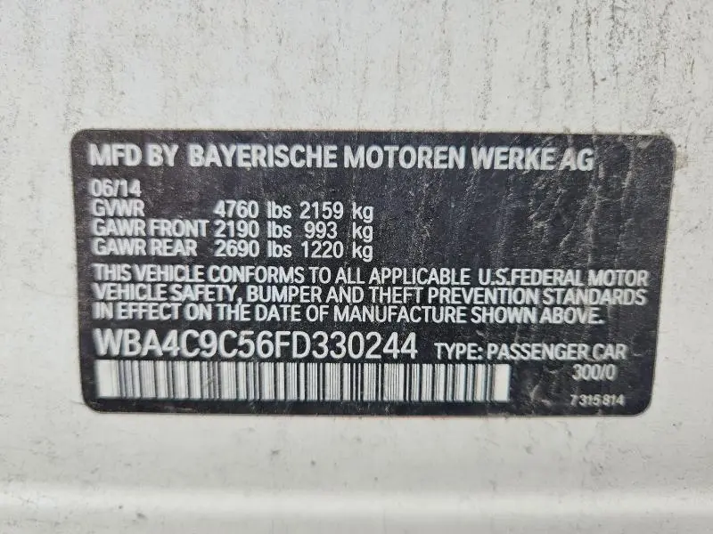 2015 BMW 428 XI GRAN COUPE SULEV  