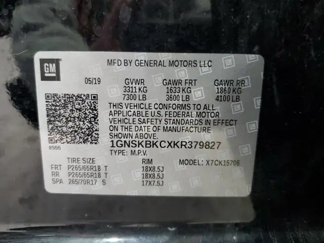 2019 CHEVROLET TAHOE K1500 LT  