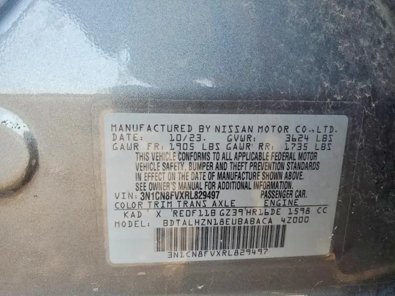 2024 NISSAN VERSA SR  