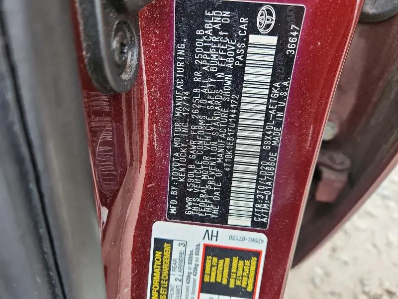 2015 TOYOTA AVALON XLE  