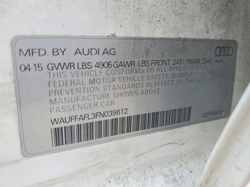 2015 AUDI A4 PREMIUM PLUS  