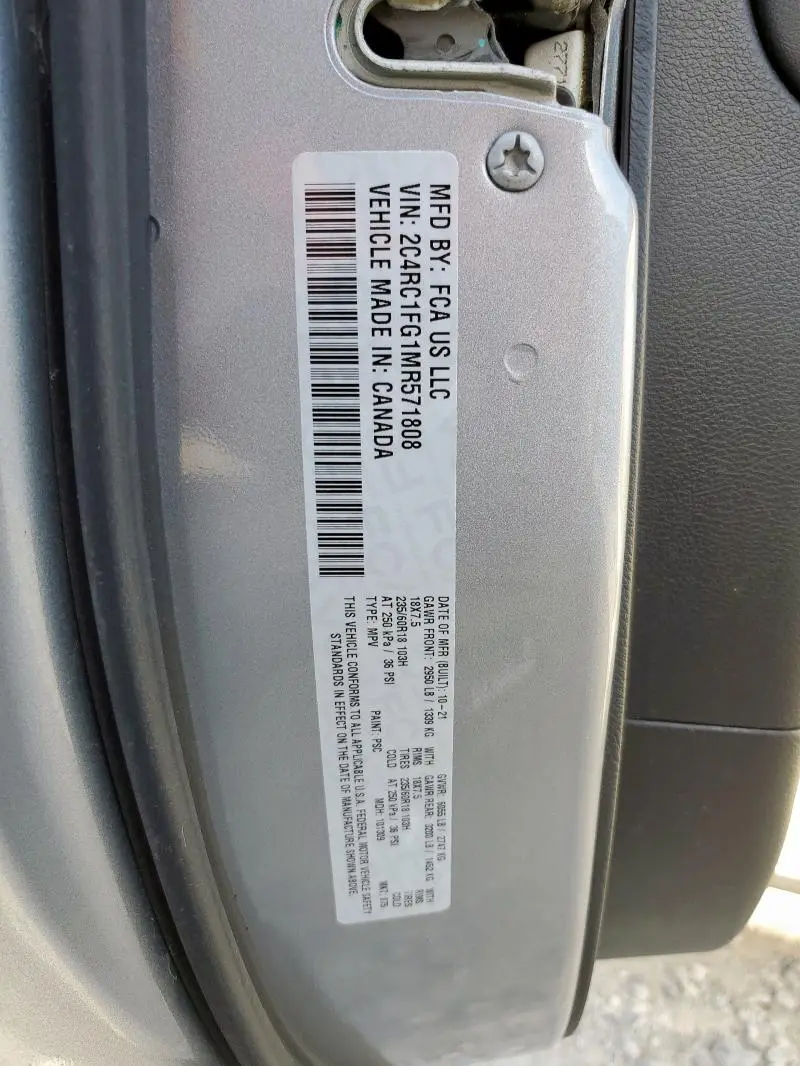 2021 CHRYSLER PACIFICA TOURING  