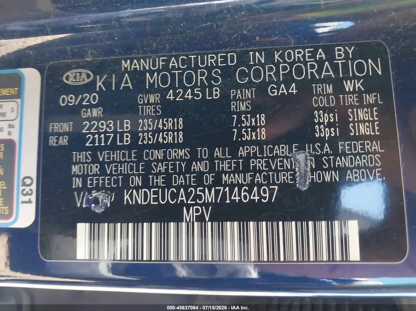 2021 KIA SELTOS S TURBO