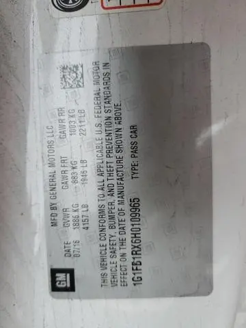 2017 CHEVROLET CAMARO LT