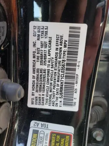 2012 HONDA CR-V EXL  