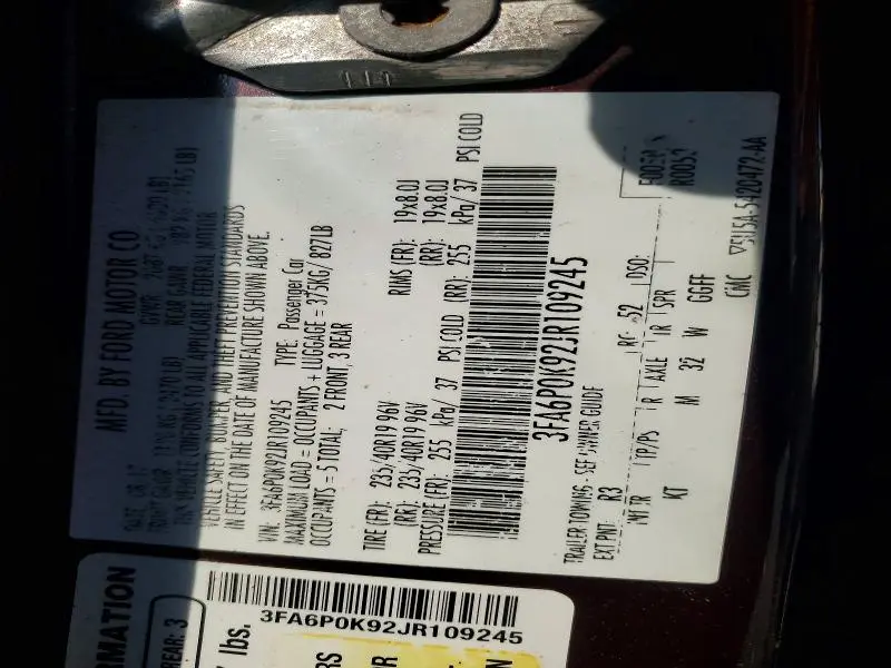 2018 FORD FUSION TITANIUM  