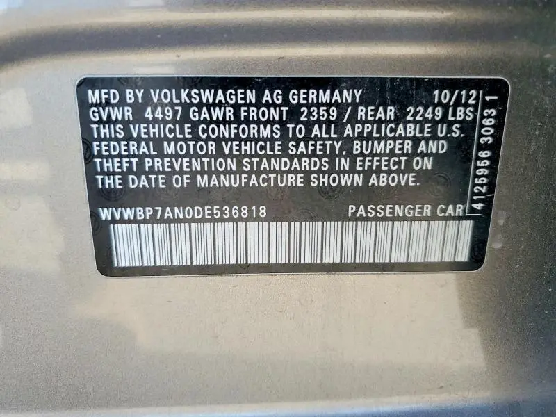 2013 VOLKSWAGEN CC SPORT  