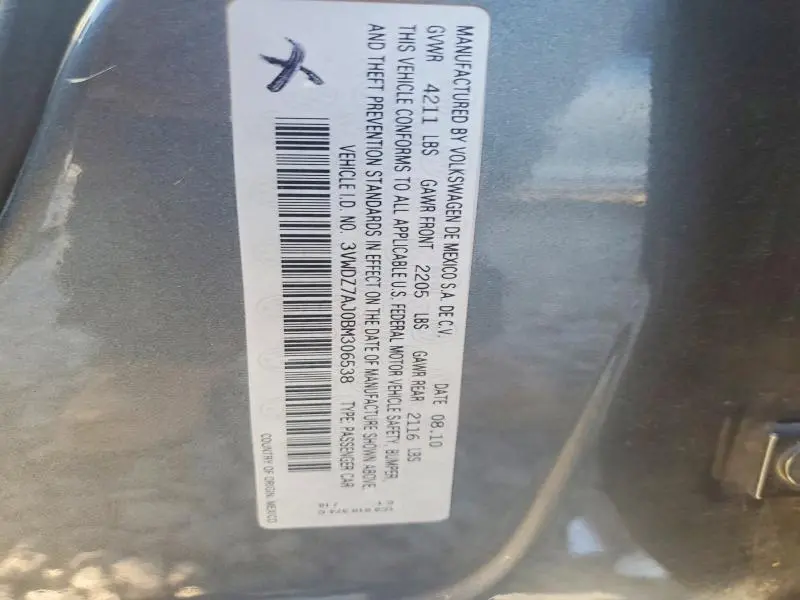 2011 VOLKSWAGEN JETTA SE  