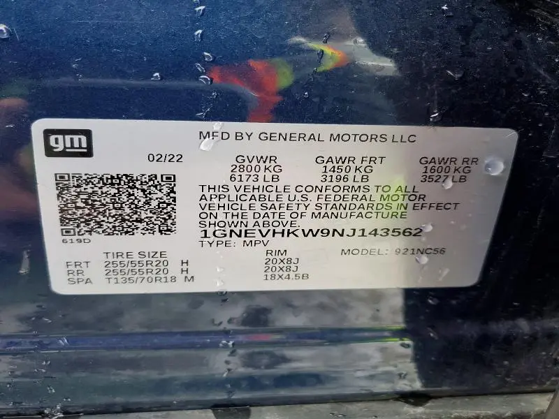 2022 CHEVROLET TRAVERSE LT  