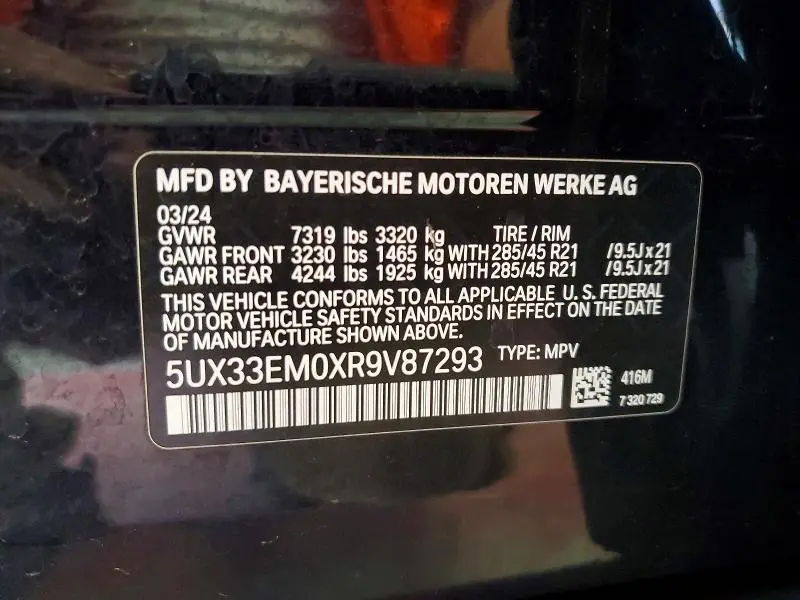 2024 BMW X7 M60I  