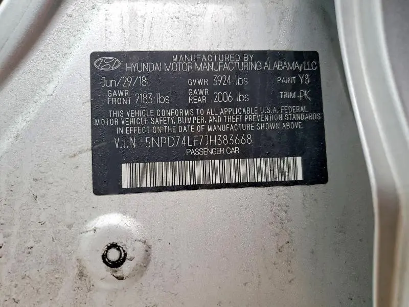 2018 HYUNDAI ELANTRA SE  