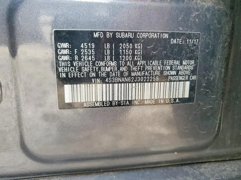 2018 SUBARU LEGACY 2.5I LIMITED  