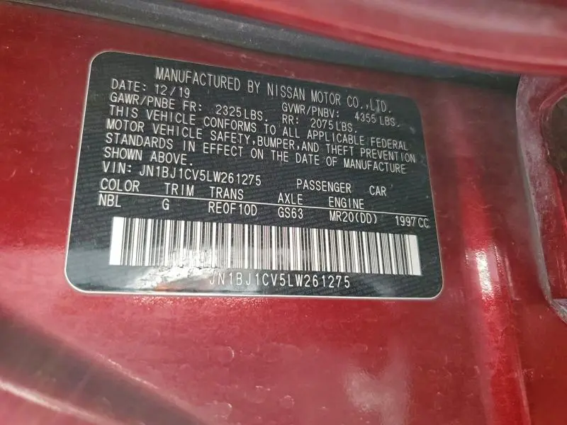 2020 NISSAN ROGUE SPORT S  