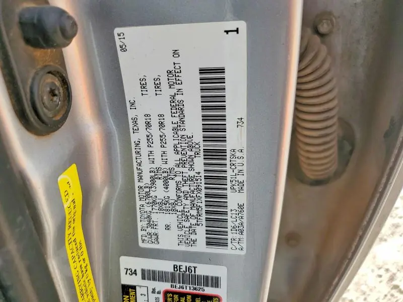 2015 TOYOTA TUNDRA SR  