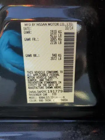 2015 NISSAN ALTIMA 2.5  