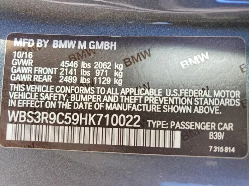 2017 BMW M4   