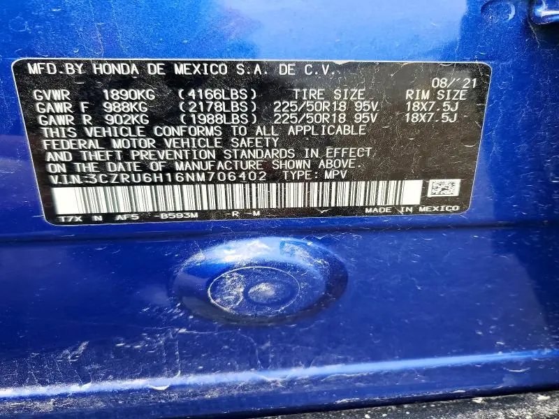 2022 HONDA HR-V SPORT  