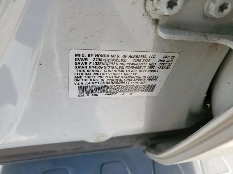 2011 HONDA PILOT TOURING