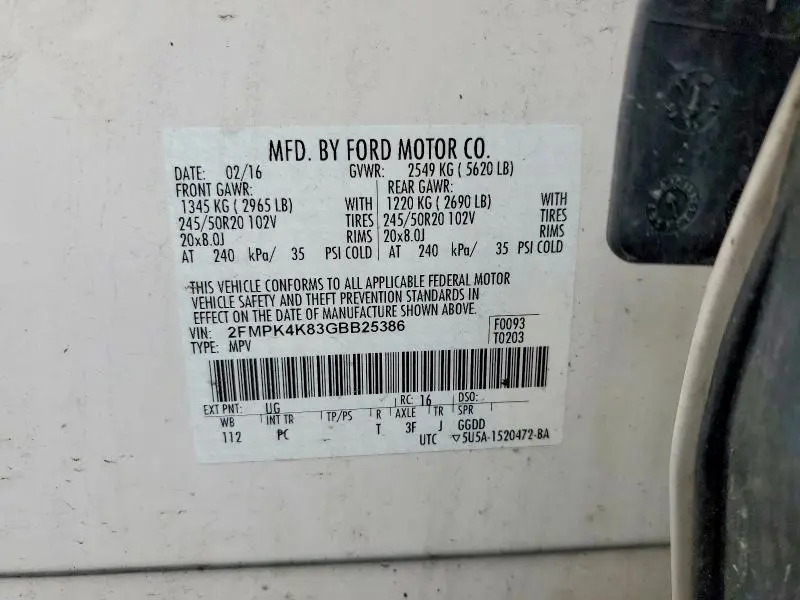2016 FORD EDGE TITANIUM  