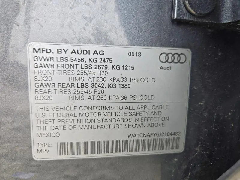 2018 AUDI Q5 PRESTIGE  