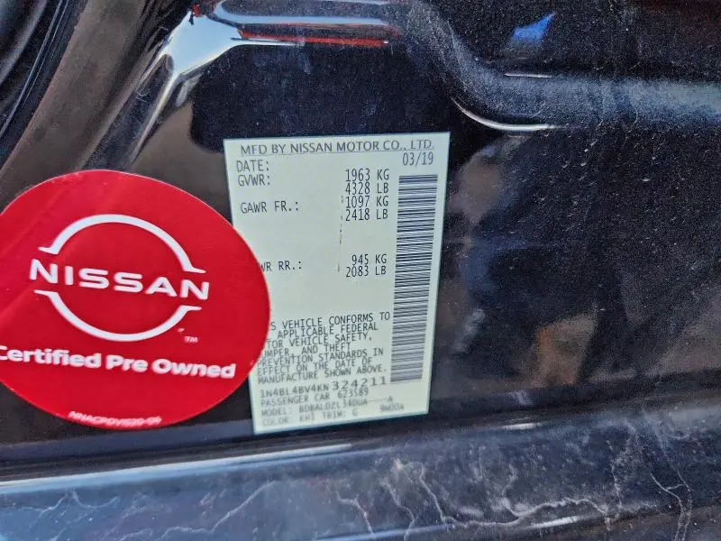 2019 NISSAN ALTIMA S  