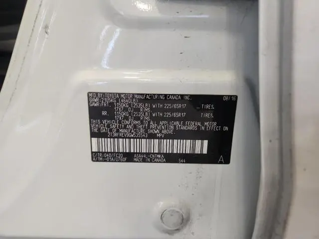 2016 TOYOTA RAV4 XLE  