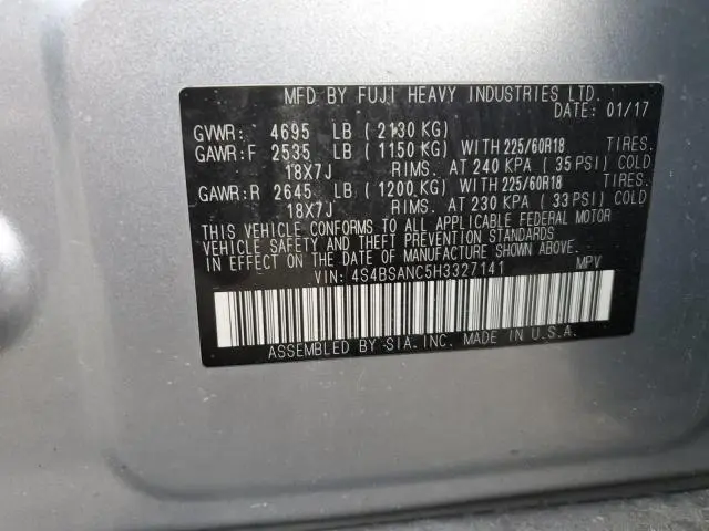 2017 SUBARU OUTBACK 2.5I LIMITED  