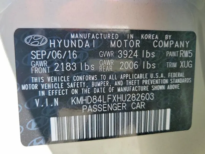 2017 HYUNDAI ELANTRA LIMITED  