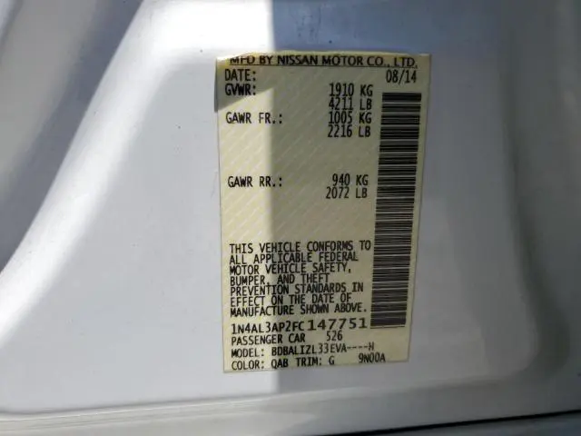 2015 NISSAN ALTIMA 2.5  