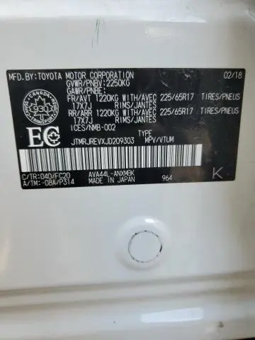 2018 TOYOTA RAV4 HV LE  