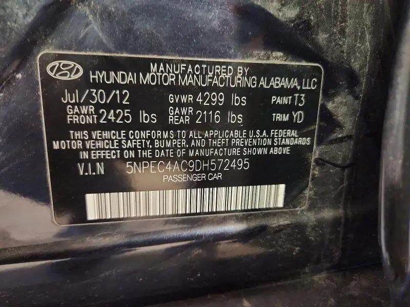 2013 HYUNDAI SONATA LIMITED  