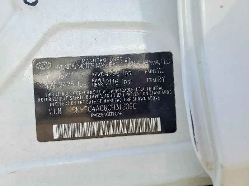 2012 HYUNDAI SONATA SE  