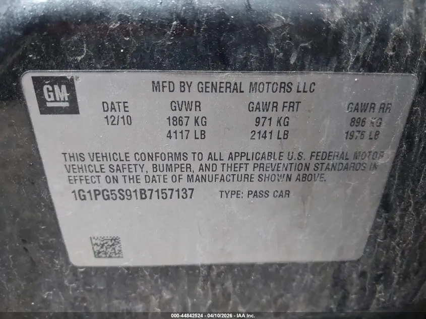 2011 CHEVROLET CRUZE 2LT