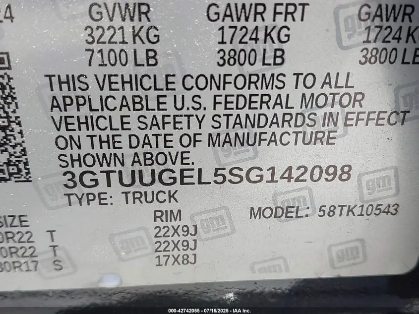 2025 GMC SIERRA 1500 4WD  SHORT BOX DENALI
