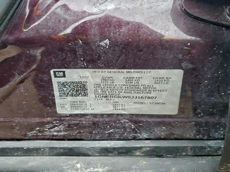 2018 CHEVROLET TRAVERSE LT  