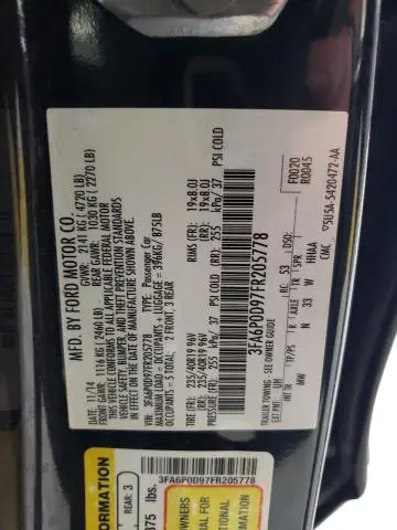 2015 FORD FUSION TITANIUM  