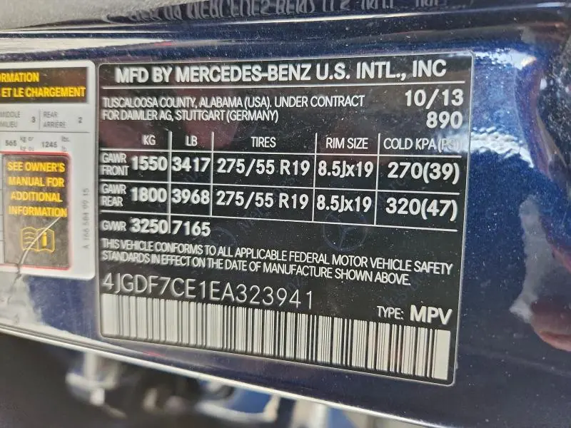 2014 MERCEDES-BENZ GL 450 4MATIC  