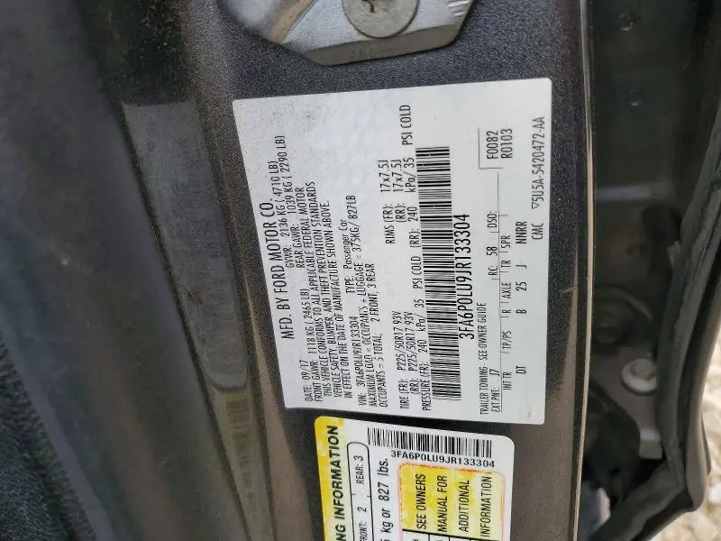 2018 FORD FUSION SE HYBRID  