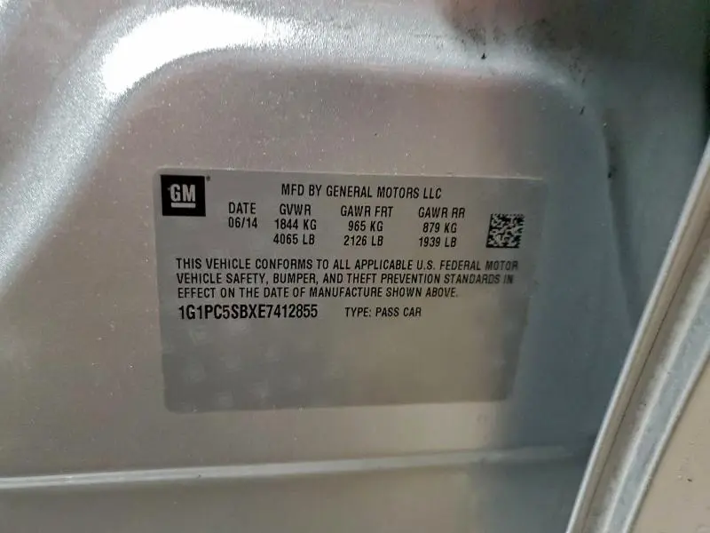 2014 CHEVROLET CRUZE LT  