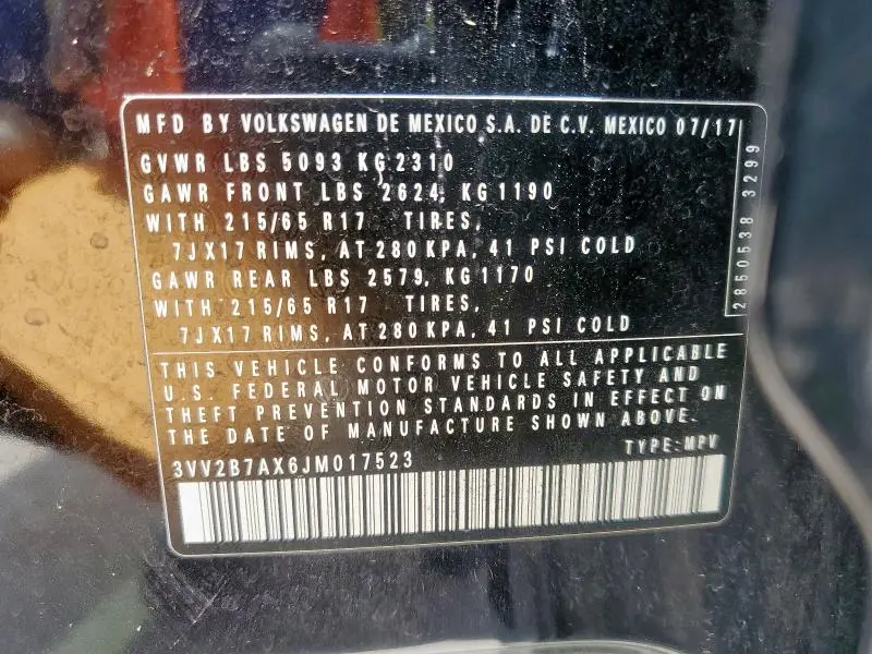 2018 VOLKSWAGEN TIGUAN SE  