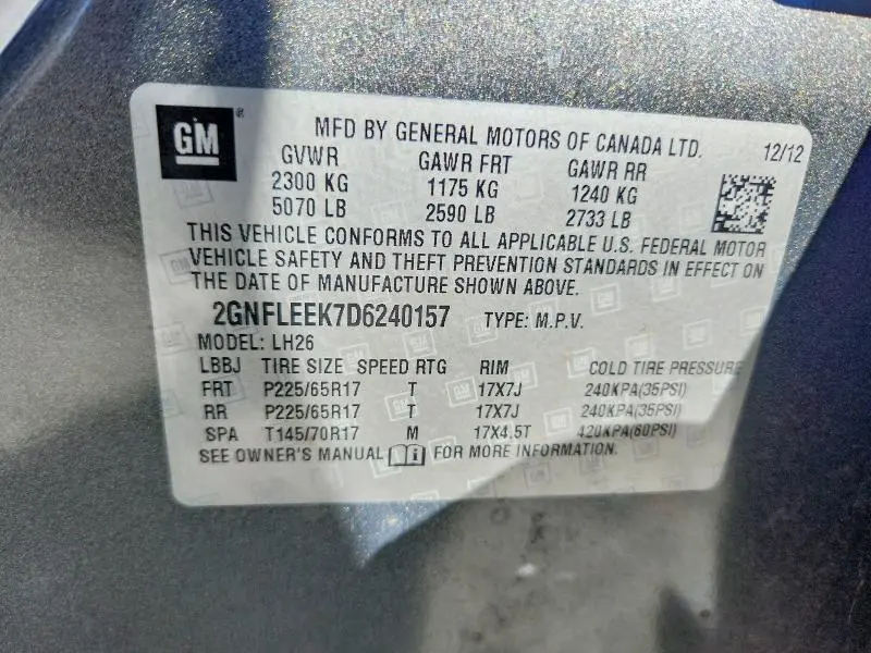 2013 CHEVROLET EQUINOX LT  