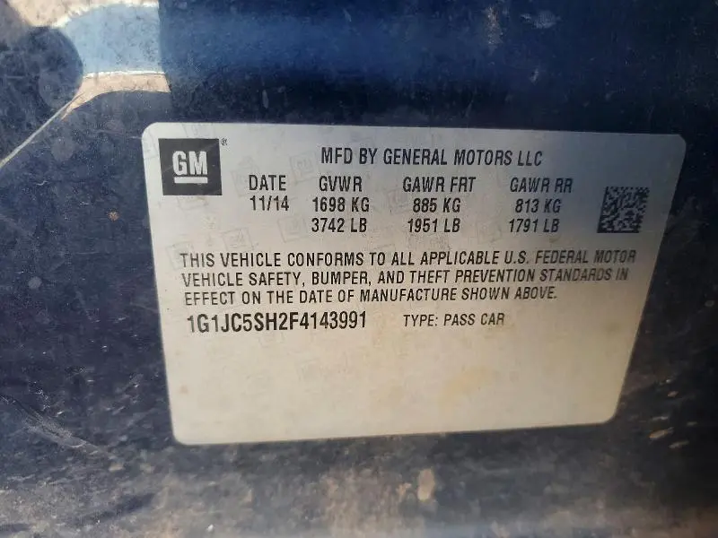 2015 CHEVROLET SONIC LT  