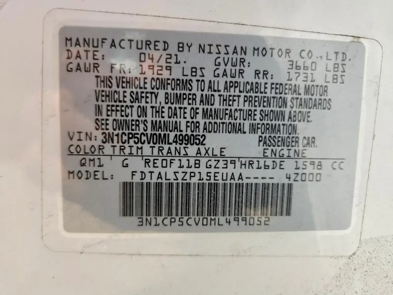 2021 NISSAN KICKS SV  